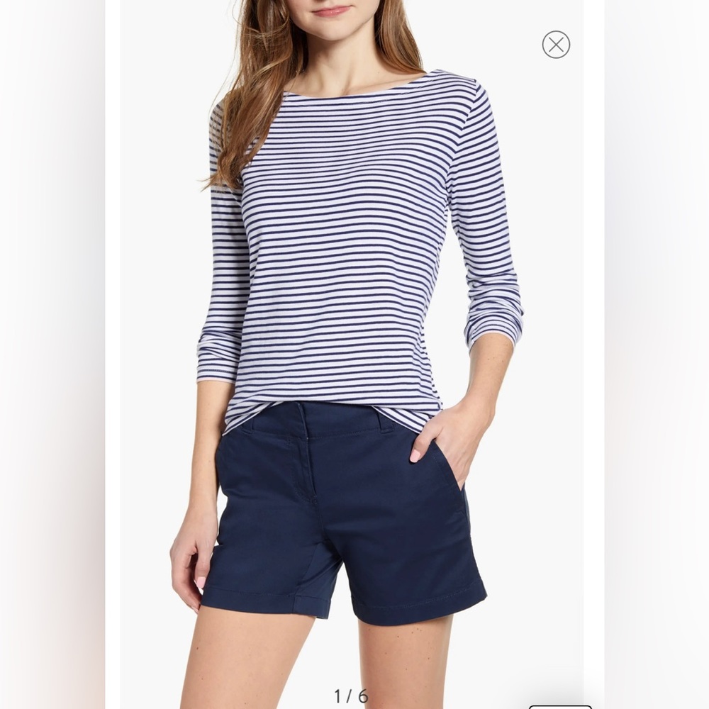 Vineyard Vines Classic Boat Neck Nautical Top
